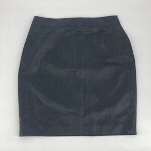 BR Monogram Womens Black Woven Shiny Pencil Skirt Size 8 New